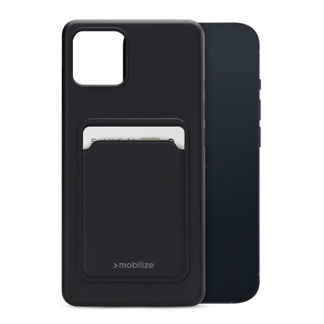 Mobilize Rubber Gelly Card Case Apple iPhone 12 Mini/13 Mini Matt Black