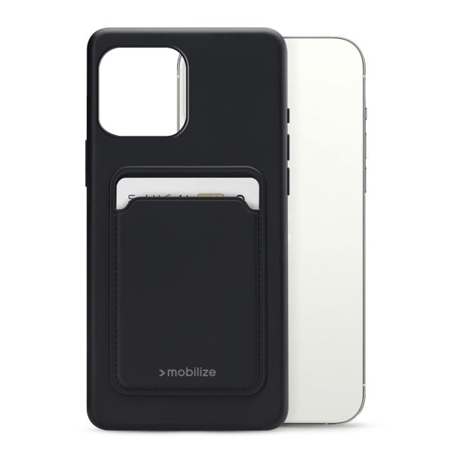 Mobilize Rubber Gelly Card Case Apple iPhone 13 Pro Max Matt Black
