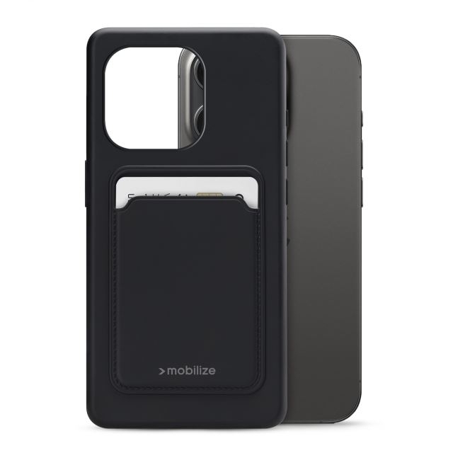 Mobilize Rubber Gelly Card Case Apple iPhone 15 Pro Matt Black