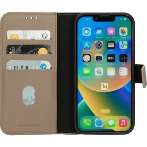 Mobiparts Leather 2 in 1 Wallet Case Apple iPhone 14 Taupe