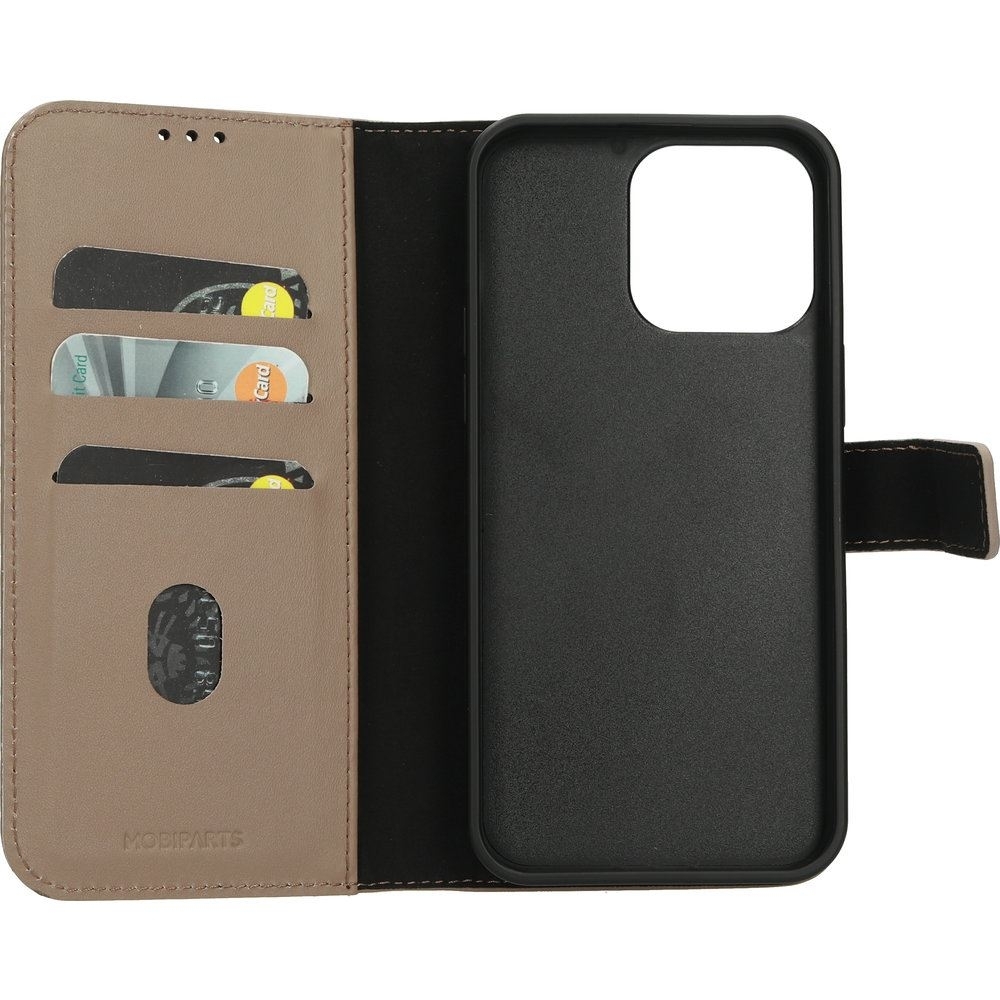 Mobiparts Leather 2 in 1 Wallet Case Apple iPhone 15 Pro Max Taupe