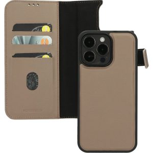 Mobiparts Leather 2 in 1 Wallet Case Apple iPhone 15 Pro Max Taupe