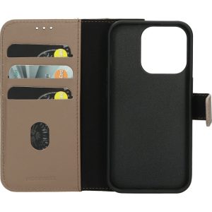 Mobiparts Leather 2 in 1 Wallet Case Apple iPhone 15 Pro Taupe