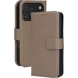 Mobiparts Leather 2 in 1 Wallet Case Apple iPhone 17 Pro Taupe