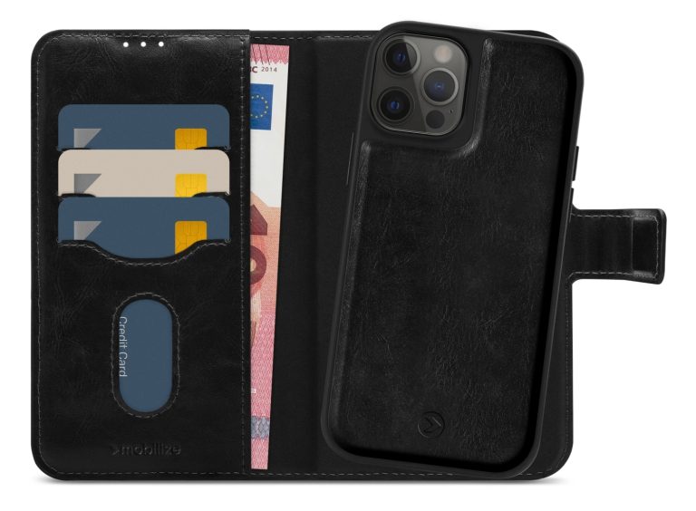 Mobilize 2in1 Magsafe Compatible Gelly Wallet Case Apple iPhone 12/12 Pro Black