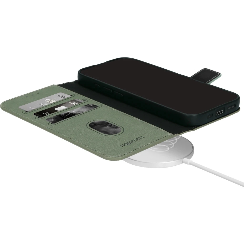 Mobiparts Classic Wallet Case Samsung Galaxy S25 Stone Green (MagSafe Compatible)