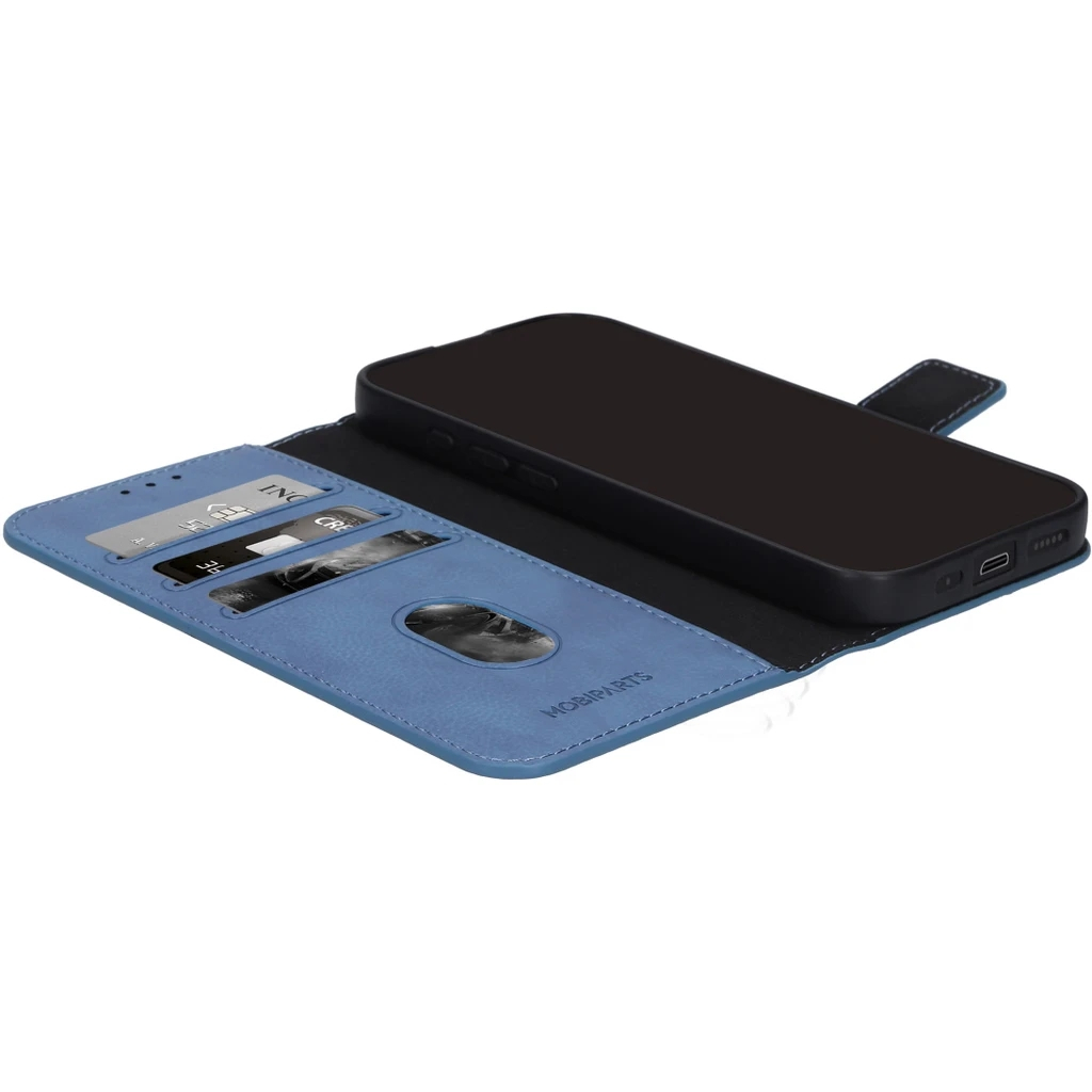 Mobiparts Classic Wallet Case Samsung Galaxy S26 Steel Blue (MagSafe Compatible)