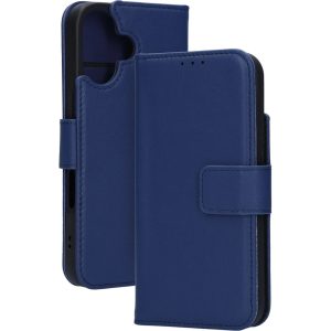 Mobiparts Leather Wallet Case Apple iPhone 16 Blue (MagSafe Compatible)