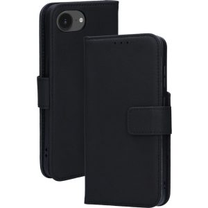 Mobiparts Leather Wallet Case Apple iPhone 16e Black (MagSafe Compatible)