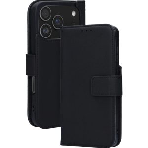 Mobiparts Leather Wallet Case Apple iPhone 17 Pro Black (MagSafe Compatible)