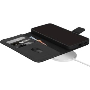 Mobiparts Leather Wallet Case Apple iPhone 17 Pro Black (MagSafe Compatible)